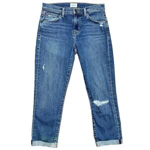 Hudson Natalie Jeans Mid Rise Boyfriend Ankle Distressed Women's SZ 25
